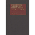 Investigations of the Attack on Pearl Harbor: Index to Government Hearings