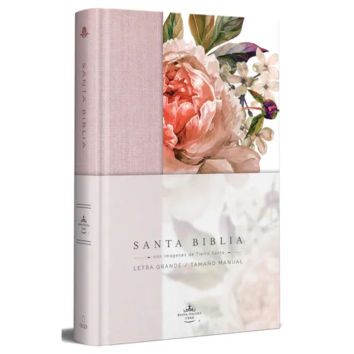 Biblia Reina Valera 1960 Letra Grande. Tapa Dura, Tela Rosada Con Flores, Tamaño Manual / Bible Rvr 1960. Handy Size, Large Print, Hardcover, Pink