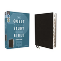 Niv, Quest Study Bible, Large Print, Bonded Leather, Black, Thumb Indexed, Comfort Print: The Only Q and A Study Bible