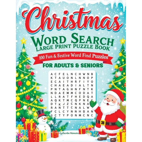 Christmas Word Search Large Print Puzzle Book for Adults & Seniors: 100 Fun & Festive Word Find Puzzles with Answers - Holiday Activity Book for Relax