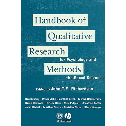 Handbook of Qualitative Research Methods for Psychology and the Social Sciences